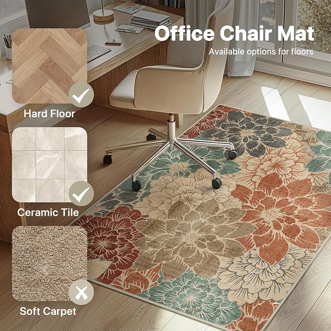 36"x60" Office Chair Mat for Hardwood Tile Floor, Under Desk Carpet Protector - Image 3