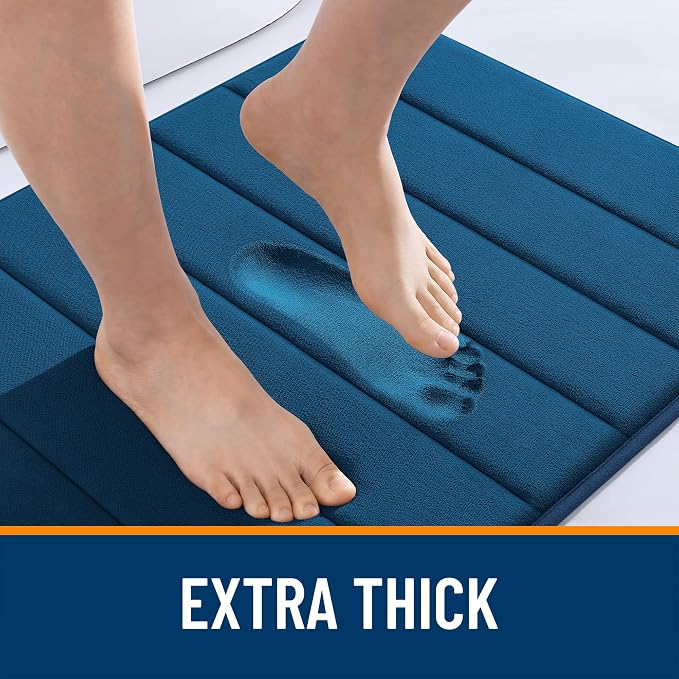 OLANLY Memory Foam Bath Mat 34x21, Super Soft Absorbent Bathroom Rugs, Quick Dry - Image 6