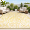 JONATHAN Y Boho Medallion Indoor Outdoor Area Rug 9X12 Yellow/Cream, Malta by JONATHANY