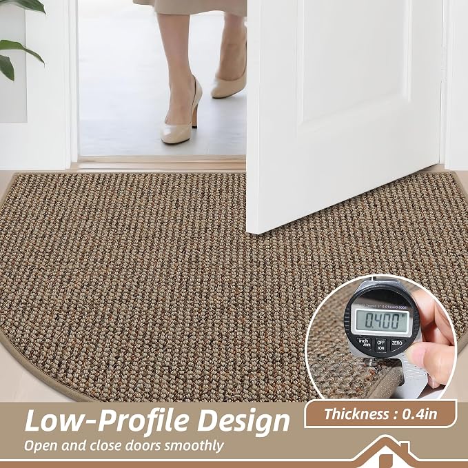 BEQHAUSE Dirt Trapper Door Mat 32" x 48" Half Circle Non-Slip Washable Doormats - Image 5