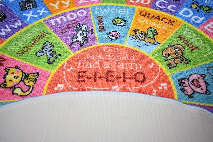 KC Cubs Educational Kids Rug – ABC Alphabet Learning Mat – Farmhouse Animal - Image 5