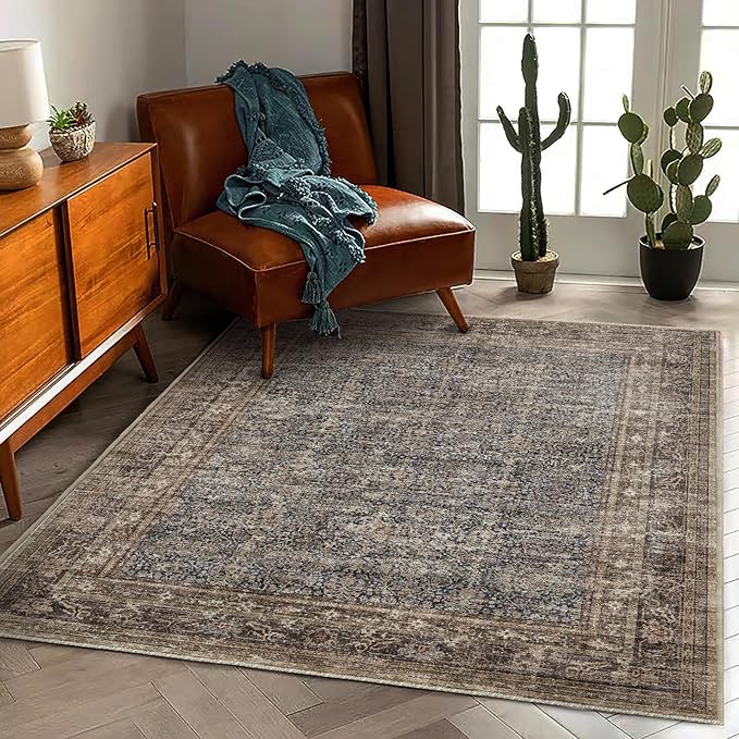 CHAMPLANT Area Rug 5'x7' Washable Rug Traditional Floor Cover Thin Retro - Image 2