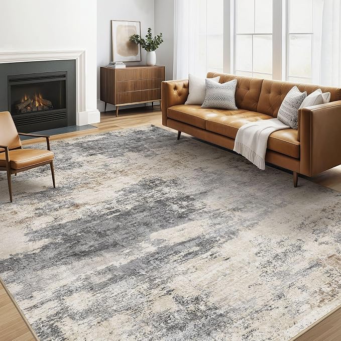 6x9 Area Rugs Living Room: Washable Large Abstract Modern Soft Rug Stain by LOONGRUG