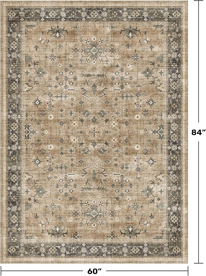 Hazo Haus Rustic Taupe Area Rug 5x7 - Image 2