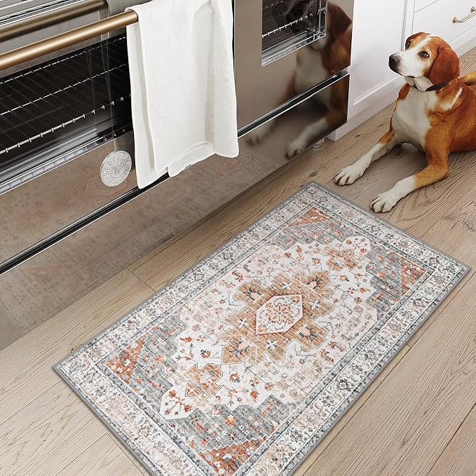 Moynesa Ultra-Thin Washable Entryway Rug 2x3 Rug, Small Kitchen Rugs - Image 3