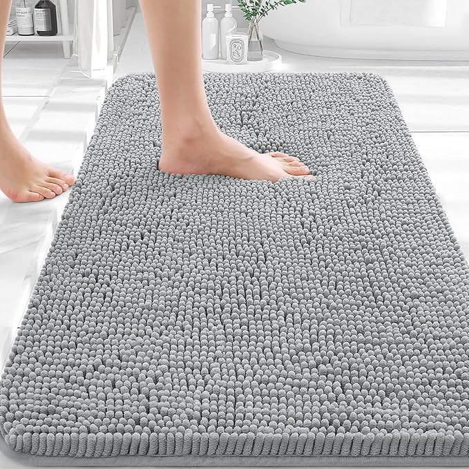 OLANLY Bathroom Rugs 36x24, Extra Soft Absorbent Chenille Bath Rugs, Rubber by OLANLY