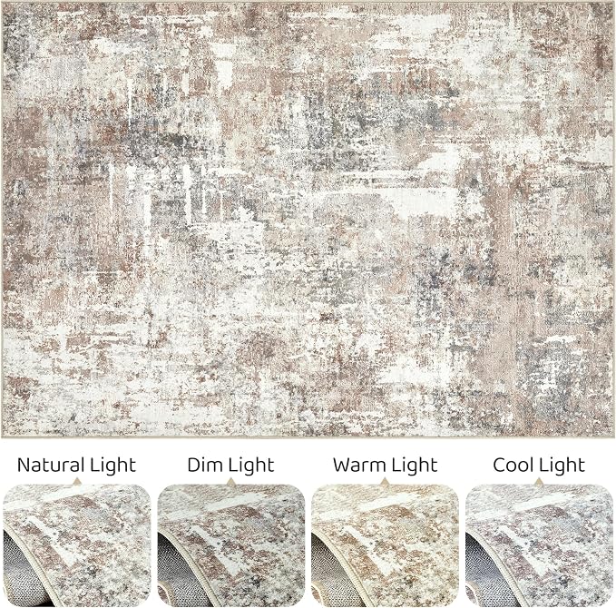 LOONGRUG 10x14Ft Area Rugs Living Room: Washable Large Abstract Modern Soft Rug - Image 9