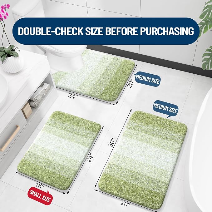 OLANLY Bathroom Runner Rugs Mat 47x20, Extra Soft Absorbent Microfiber Bath Rugs - Image 2