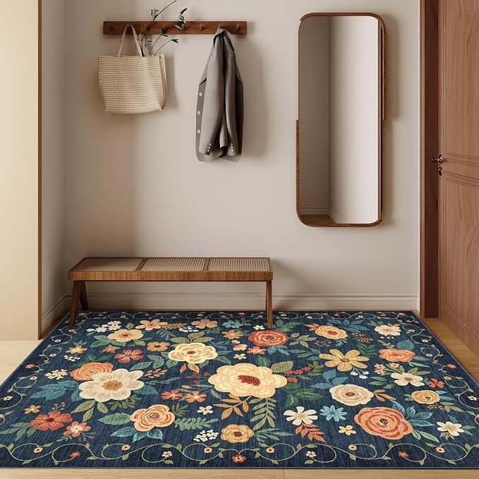 DUKINO 3x5 Area Rug, Floral Rugs - Image 8