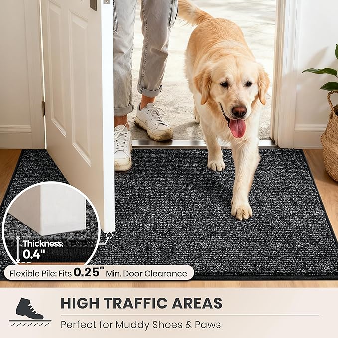 PURRUGS Dirt Trapping Door Mat 32" x 47", Non-Slip Machine Washable Entry Rug - Image 6