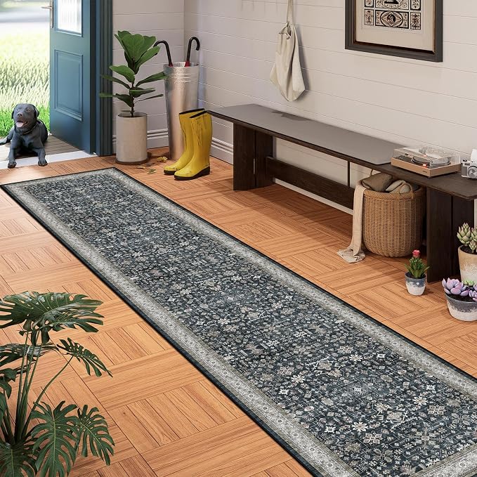 Rug for Hallways Kitchen Rug 2'6" x 14' Ashen, Non Slip Washable Rugs - Image 7