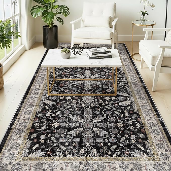 4x8 Rug Washable for Entryway Kitchen – Non-Slip Rubber Backed Area Rug for by BYYVOORugsforYourHome