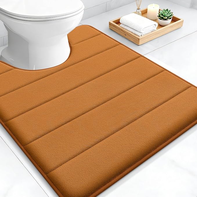 OLANLY Memory Foam Toilet Rugs U Shaped 24x20, Super Soft Absorbent Contour by OLANLY