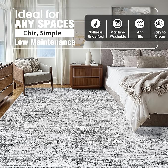 9x12 Area Rugs for Living Room Rug Washable: Abstract Large Rug for Dining Room - Image 9