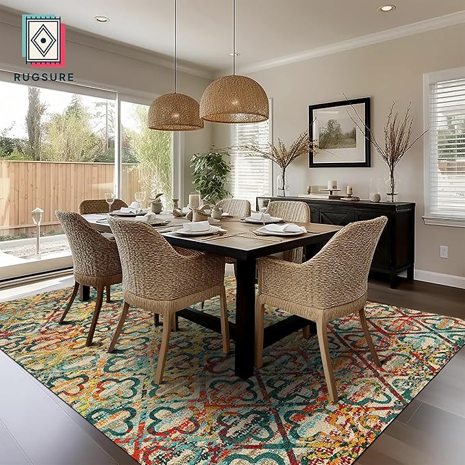 RUGSURE Washable Area Rugs, Pet & Child Friendly, Vibrant Colors Rugs - Image 4