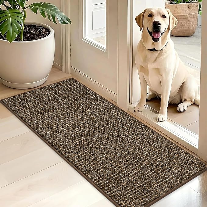 BEQHAUSE Dirt Trapper Door Mat 20" x 48", Non-Slip Washable Doormats Entrance by BEQHAUSE