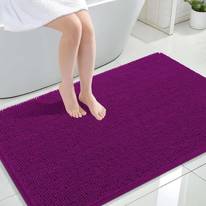 OLANLY Large Bathroom Rugs 44x32, Extra Soft Absorbent Chenille Bath Rugs by OLANLY