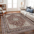 CHAMPLANT Area Rug 6'x9' Washable Vintage Traditional Floor Cover Thin Retro by CHAMPLANT