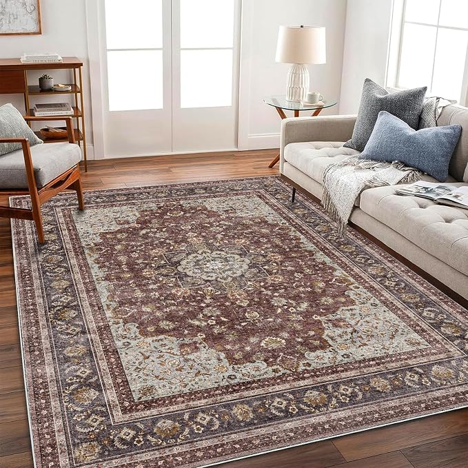 CHAMPLANT Area Rug 5'x7' Washable Rug Traditional Floor Cover Thin Retro - Image 2