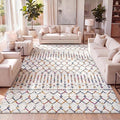 JONATHAN Y Boho Vintage Diamond Cream/Multi Indoor Area Rug 3X5 ft, Moroccan by JONATHANY