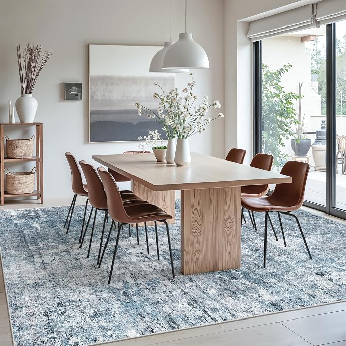 Soalmost 7x10 Area Rug for Living Room Washable Abstract Vintage Soft Thin - Image 4