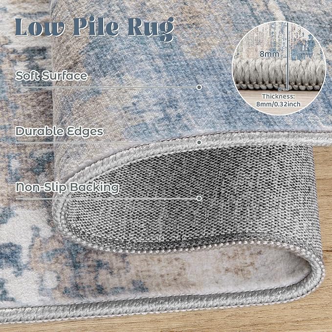 XLUEZ 8x10 Area Rugs for Living Room, Washable Modern Abstract Large Area Rug - Image 7