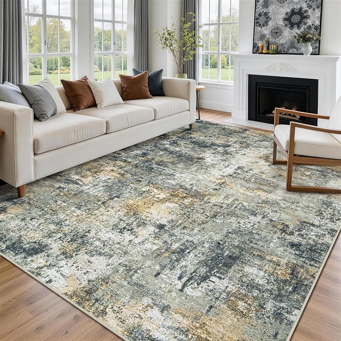 8x10 Area Rugs for Living Room Rug Washable: Abstract Large Rug for Dining Room - Image 3