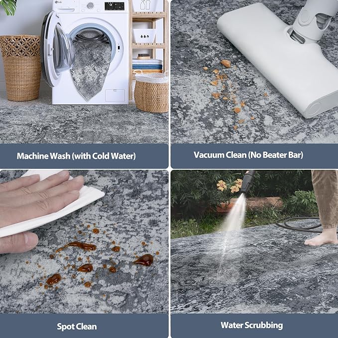 10x14 Area Rugs for Living Room Rug Washable: Abstract Large Rug Indoor Modern - Image 5