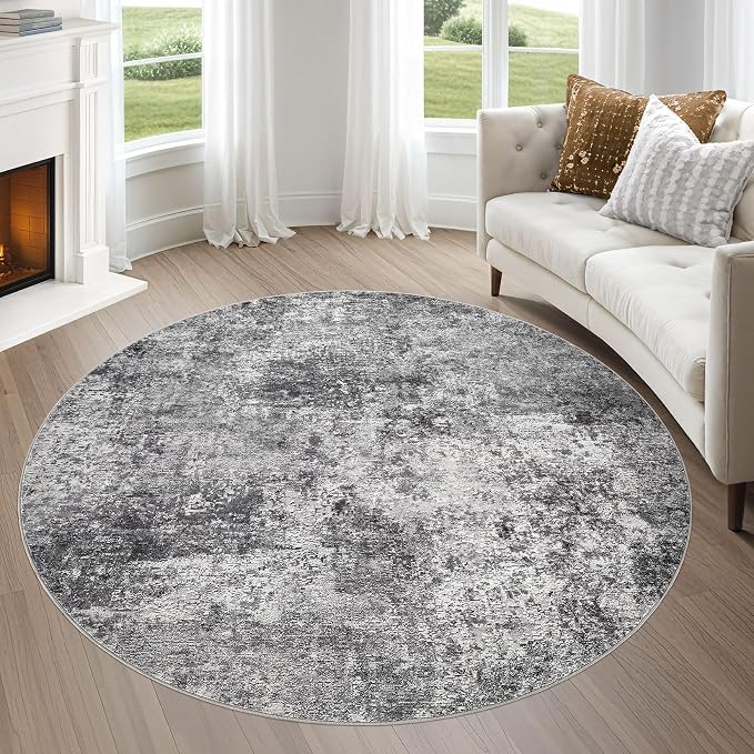DMOYEST 6ft Round Area Rug Living Room Rugs by DMOYEST