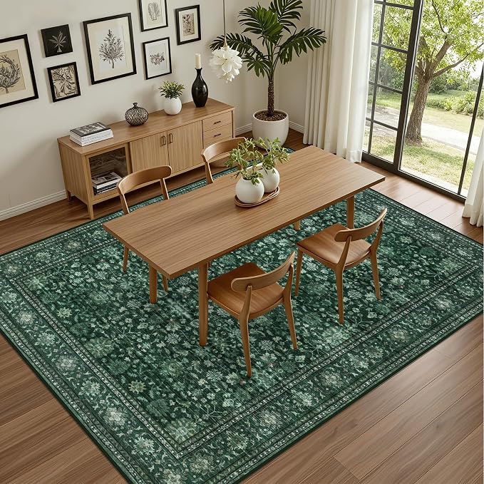 4x6 Area Rugs for Living Room: Washable Rug Soft Vintage Distressed Floral - Image 4