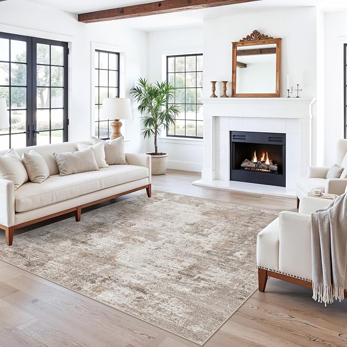ZHXXUJ Washable 6x6 Square Area Rug – Non Slip Modern Abstract - Image 4