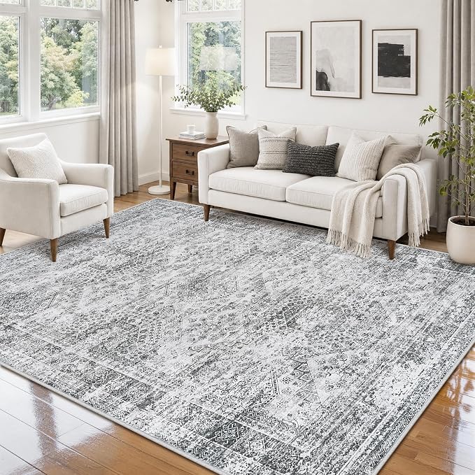 5x7 Area Rugs for Living Room Rug Washable: Abstract Rug for Dining Room - Image 3
