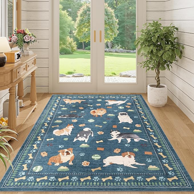 DUKINO 4x6 Area Rug, Non Slip Washable Rug - Image 3