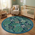 GarveeHome Jungle Round Washable Rugs 4ft Non-Slip Soft Round Rug by GarveeHome