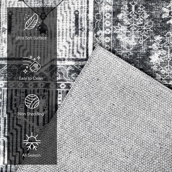 YARNSCAPE Vintage 5' x 7' Washable Area Rug - Image 6
