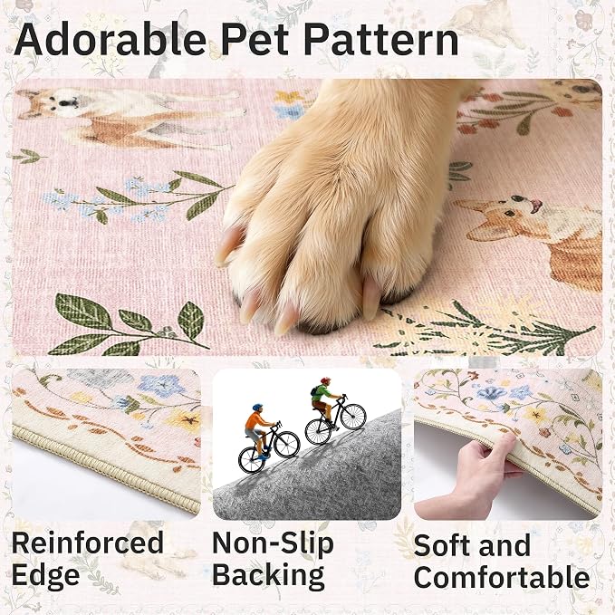 Soalmost Dog 8x10 Pink Area Rugs - Image 7