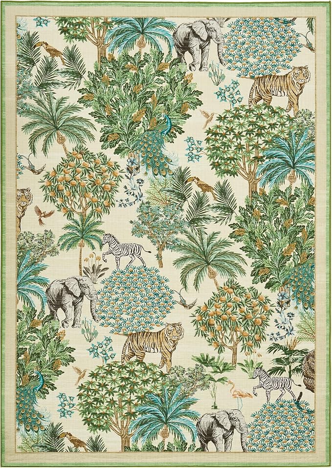 GarveeHome Jungle Rug 2x3 Animal Print Rugs Non Slip Washable Front Door Rug - Image 4