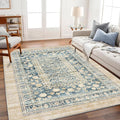 CHAMPLANT Washable Area Rug 4'x6' Vintage Traditional Floor Cover Foldable Thin by CHAMPLANT