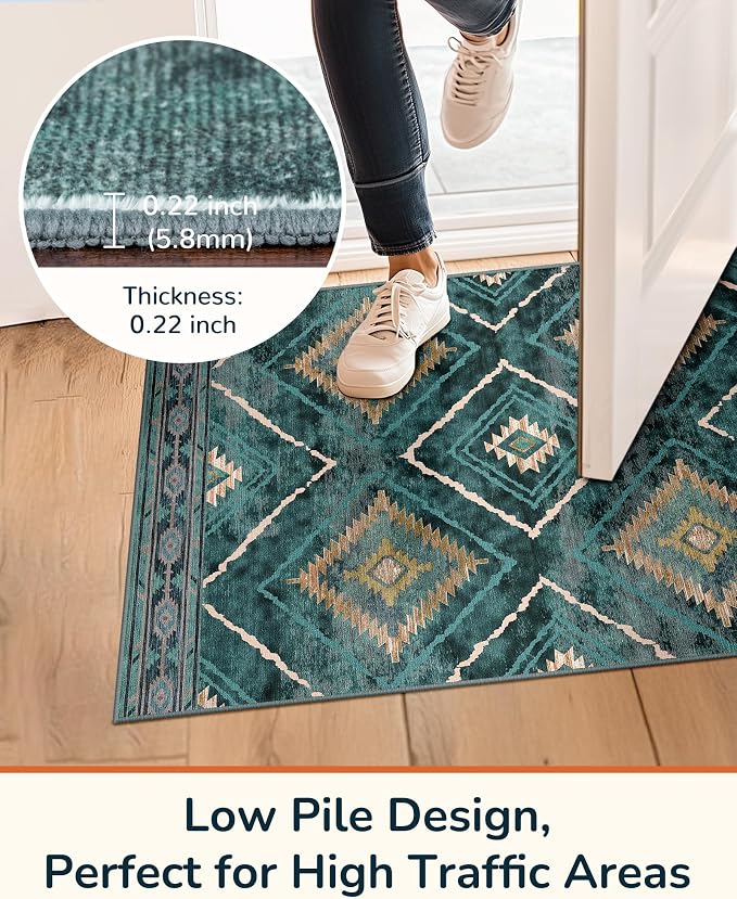 BESTSWEETIE Area Rug 3x5 Rug Machine Washable Non-Slip Low Pile Print Pattern - Image 5