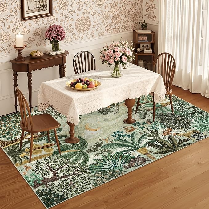 GarveeHome Area Rugs 8x10 for Living Room, Jungle Animal Large Washable Rug - Image 3