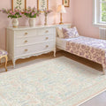 Washable Blue and Pink Rug 5x7 by Evyhood