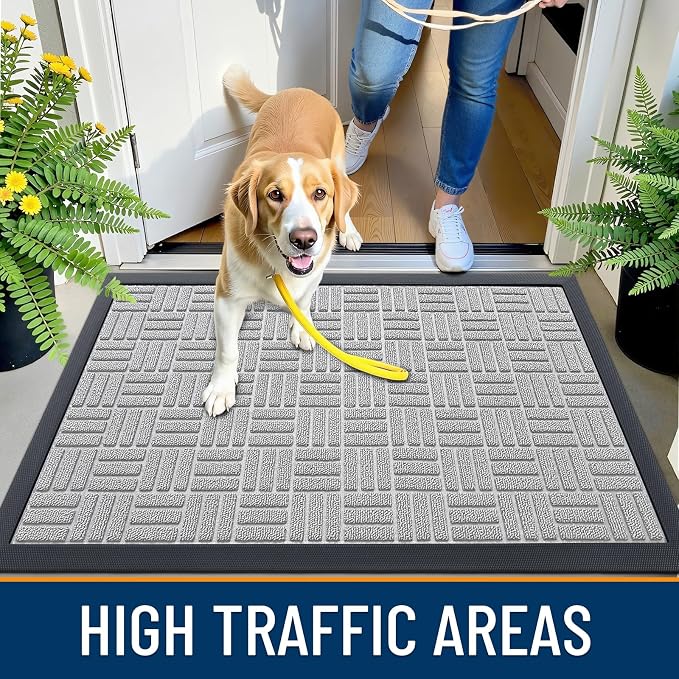 OLANLY Front Door Mat Outside Entrance 33x21, Heavy Duty Sturdy Natural Rubber - Image 6