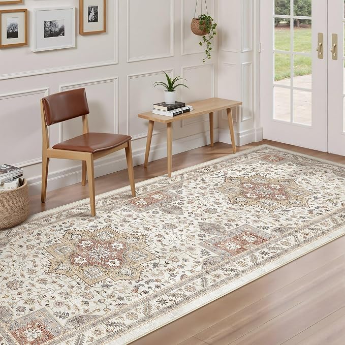 Vintage Hallway Runner Rug 3x10: Large Soft Washable Entryway - Image 2