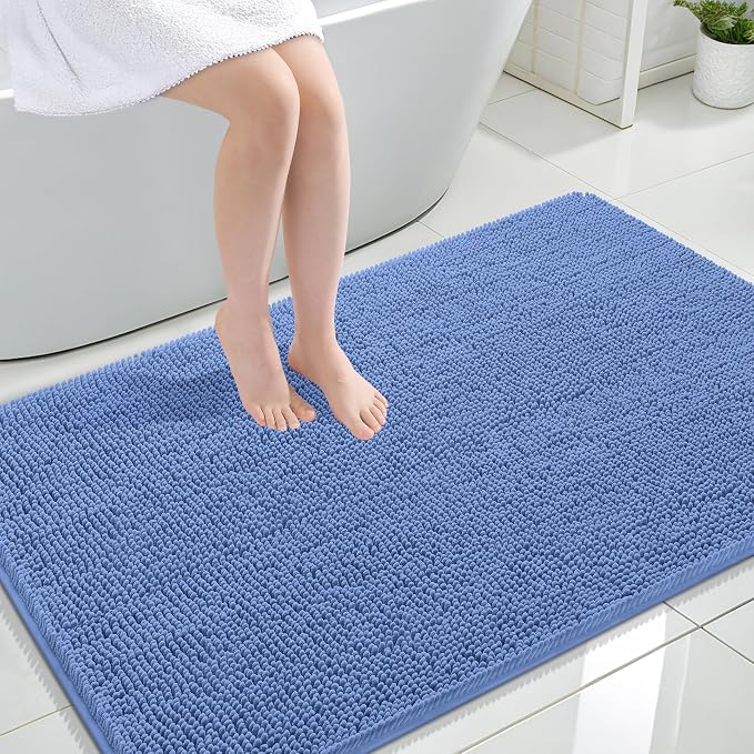 OLANLY Large Bathroom Rugs 44x32, Soft Absorbent Chenille Bath Rugs, Rubber by OLANLY