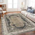 CHAMPLANT Area Rug 6'x9' Washable Vintage Traditional Floor Cover Thin Retro by CHAMPLANT