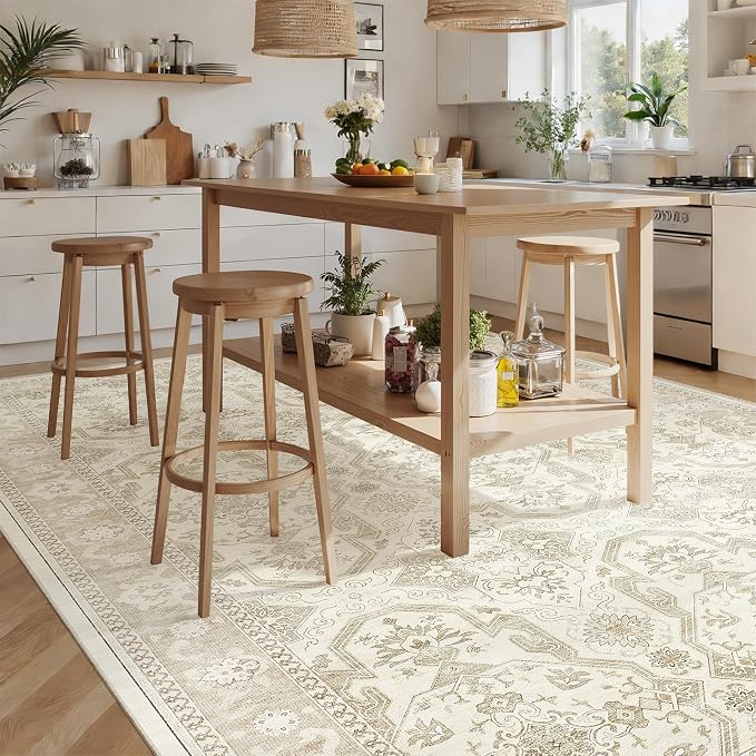 Soalmost Area Rug 10x12 Vintage Washable Living Room Large Carpet Non Slip - Image 4