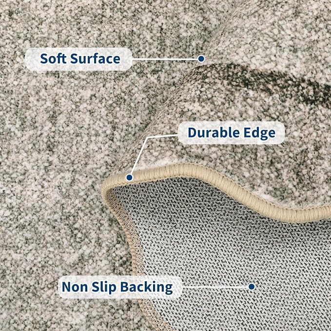 GarveeHome Scalloped Washable Runner Rug 2x8 Runner Modern Non Slip Kitchen - Image 3