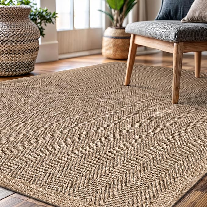 CAMILSON Easy Jute Rug 6x9, Indoor Outdoor Natural Color Fiber Area Rugs - Image 6