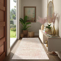 Pink Boho Runner Rugs for Hallway Bathroom Non Slip Cute Bed Side Bedroom Rug by BILEEHOME
