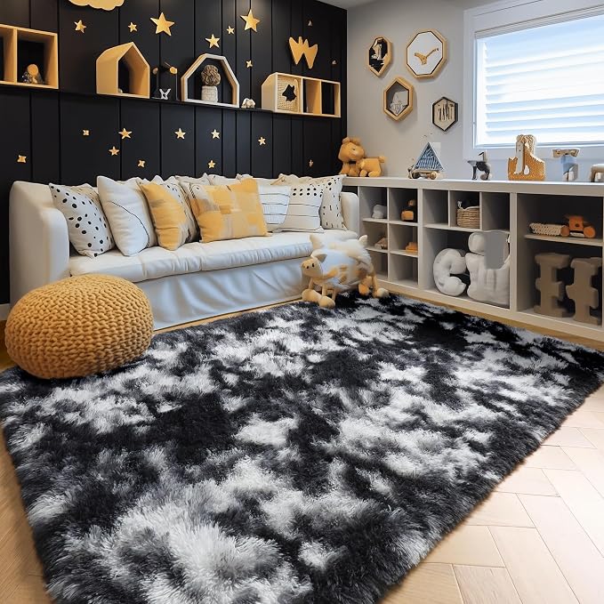 Amdrebio Black White Grey Cool Area Rugs - Image 4
